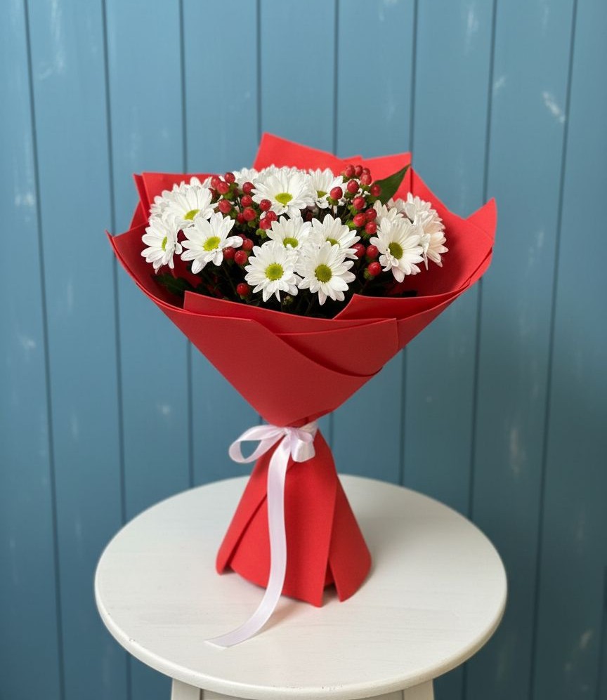 Букет цветов из: Хризантемы в Харланиху-2