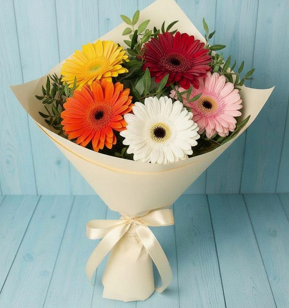 Букет цветов из: Герберы в Харланиху-2