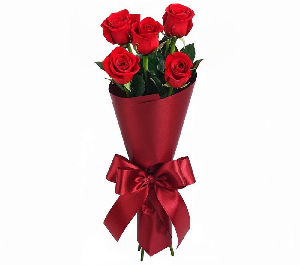 Букет 5 Красных роз Эдлесс Лав в Харланиху-2