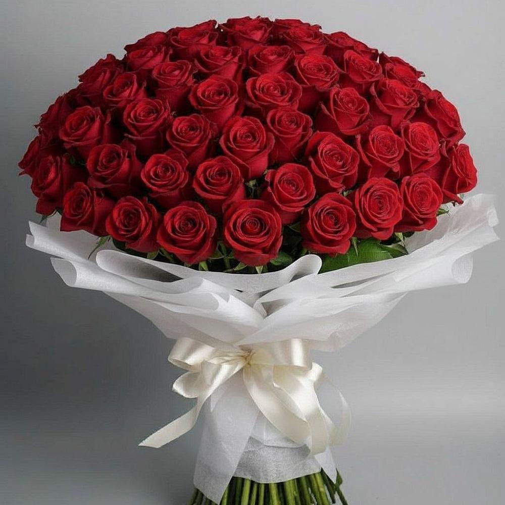 Букет 101 Красная роза Блэк Мэджик в Харланиху-2
