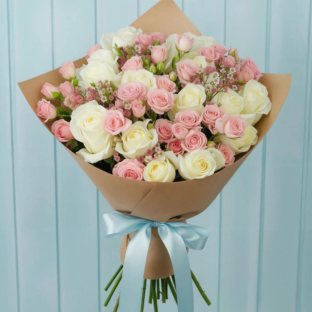 Букет цветов из: Розы в Харланиху-2