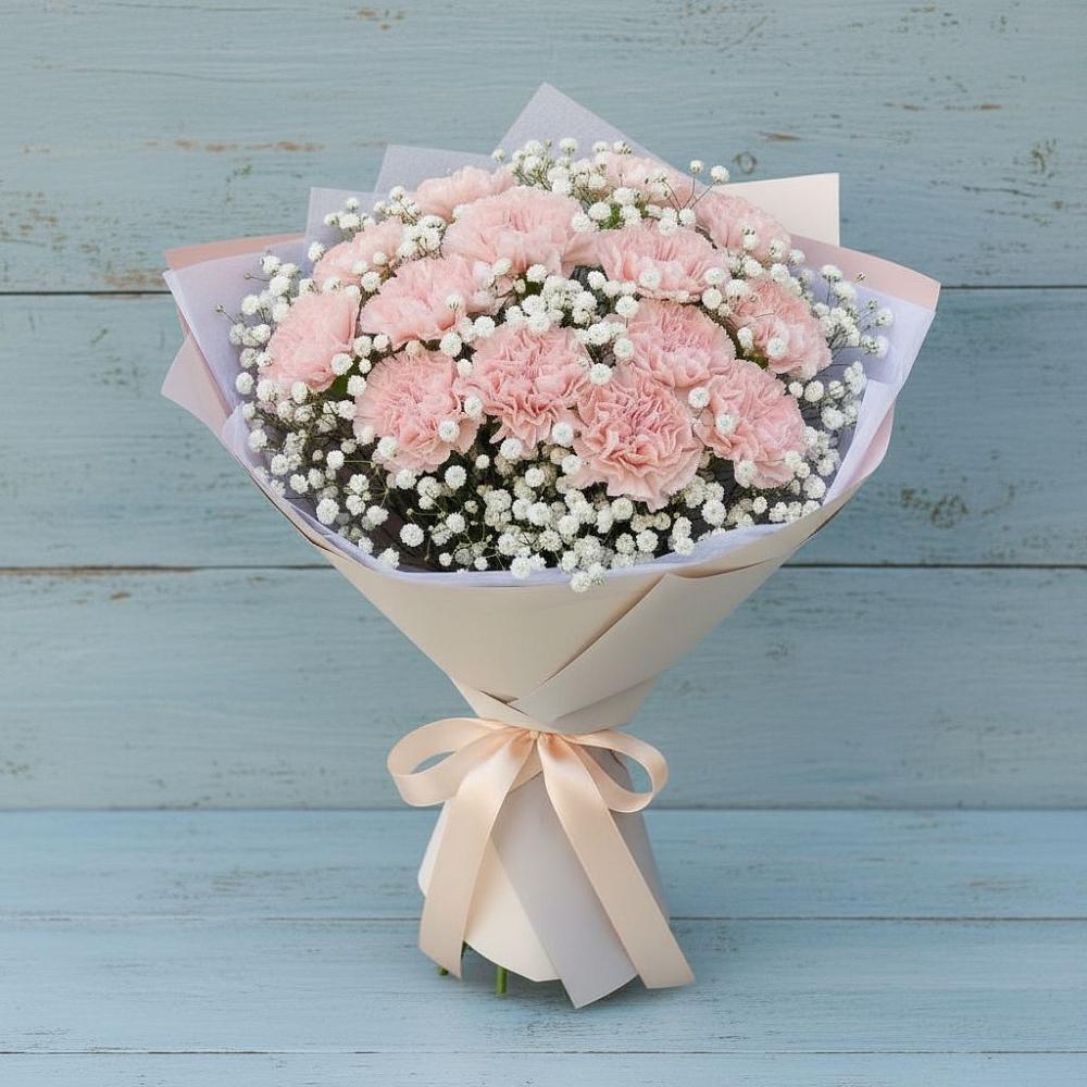 Букет цветов из: Гвоздики в Харланиху-2