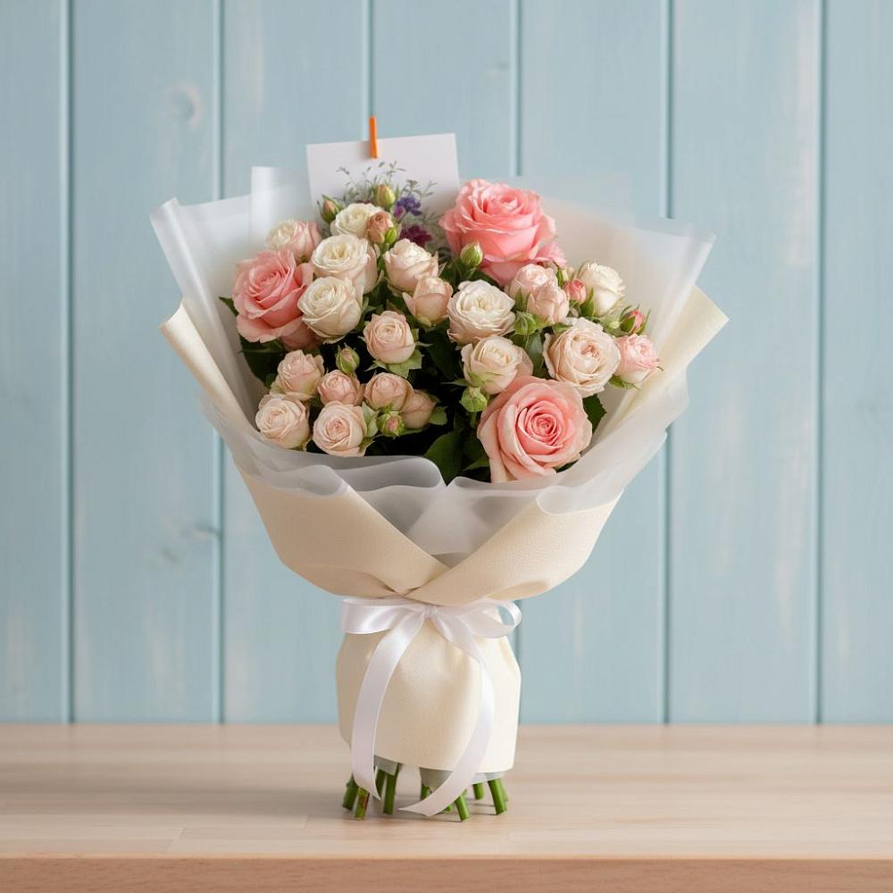 Букет цветов из: Розы в Харланиху-2