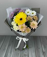 Букет цветов из:  Розы, Герберы и Хризантемы в Харланиху-2