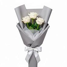 Букет 3 белые розы #REPLACE_PRED# Харланиху-2