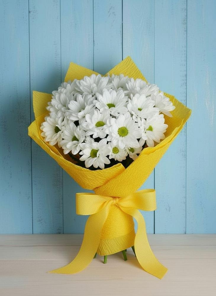 Букет цветов из: Хризантемы в Харланиху-2
