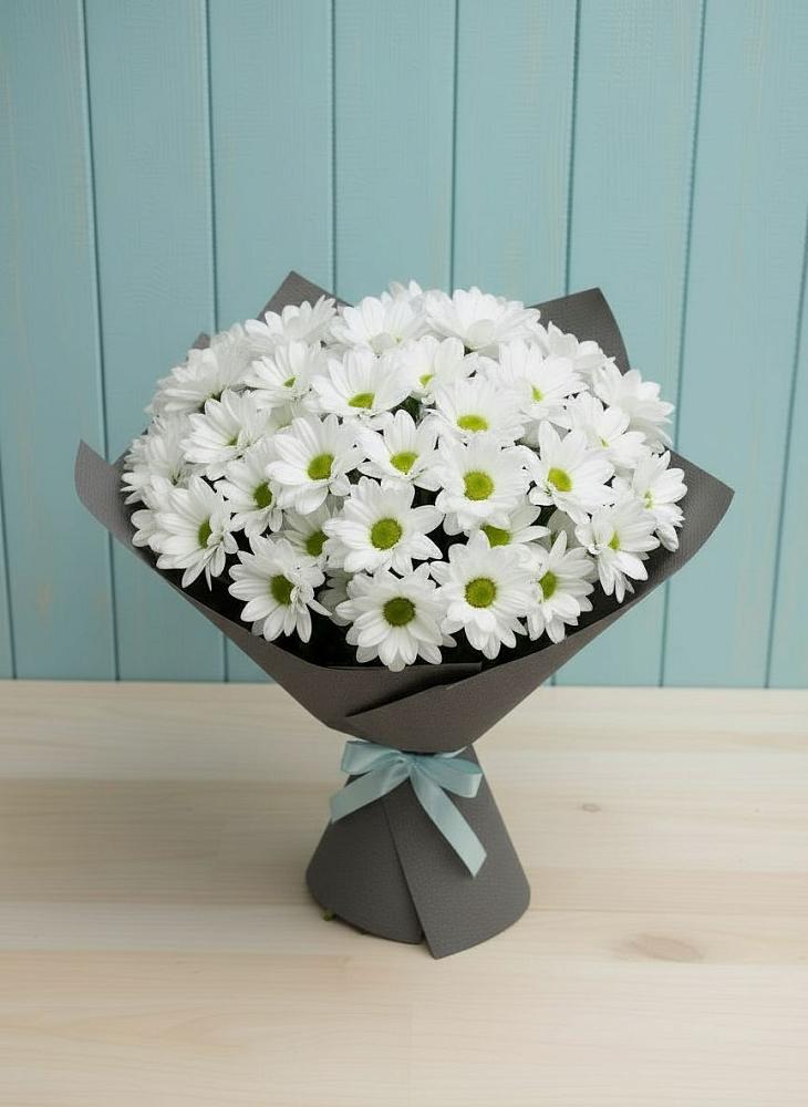 Букет цветов из: Хризантемы в Харланиху-2