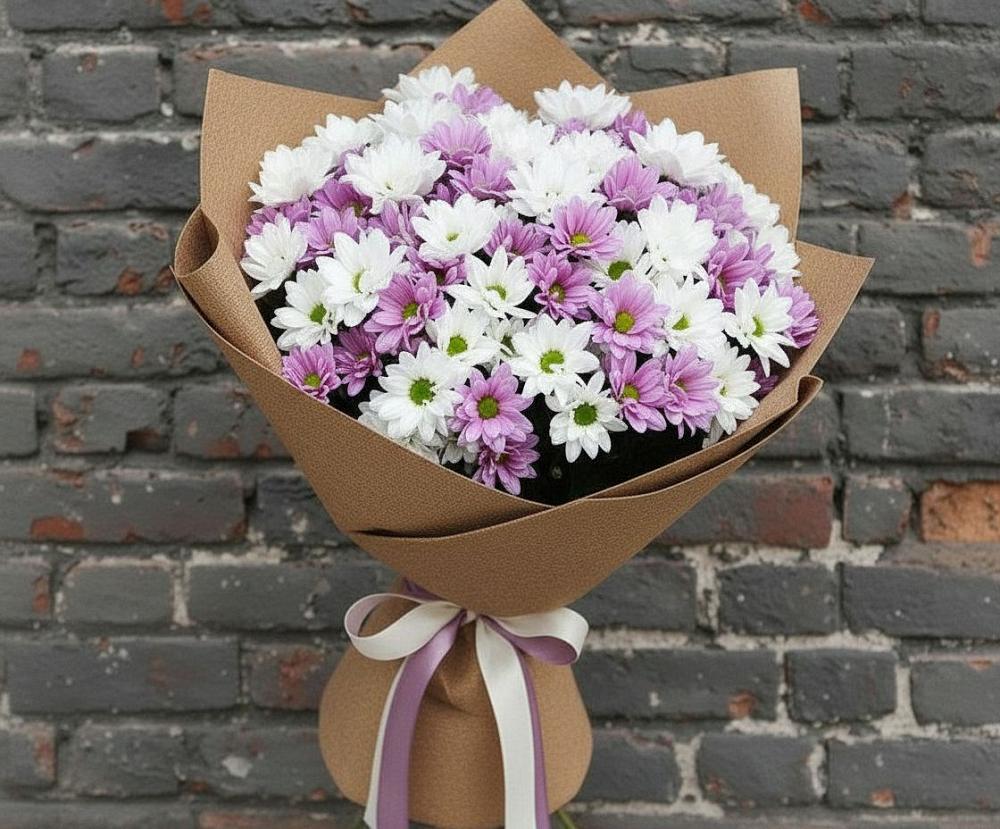 Букет цветов из: Хризантемы в Харланиху-2