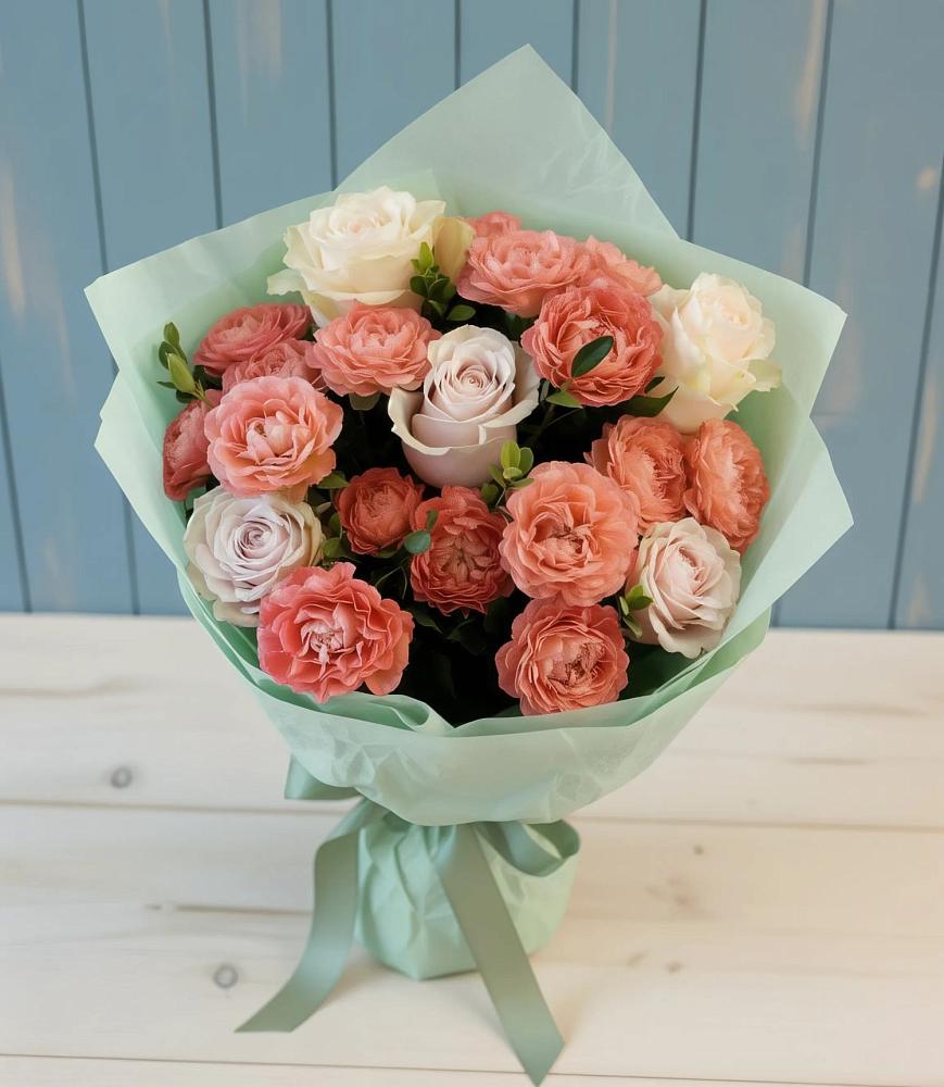 Букет цветов из: Розы в Харланиху-2