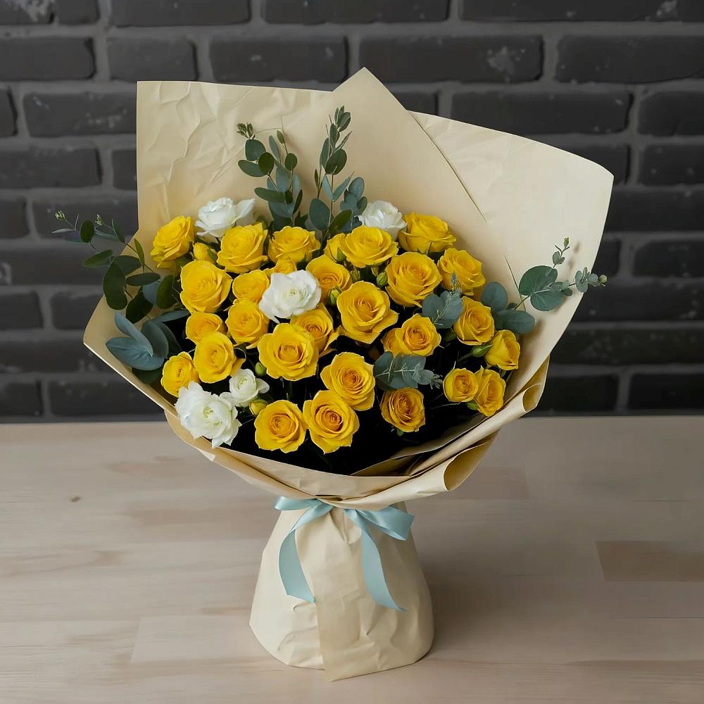 Букет цветов из: Розы в Харланиху-2
