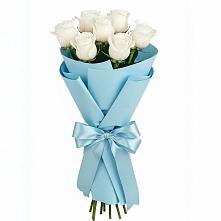 Букет 7 белых роз Проуд в Харланиху-2