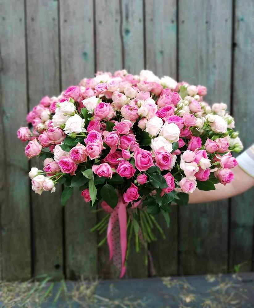 Букет Розовые кустовые розы Натали и Лав Лидия в Харланиху-2