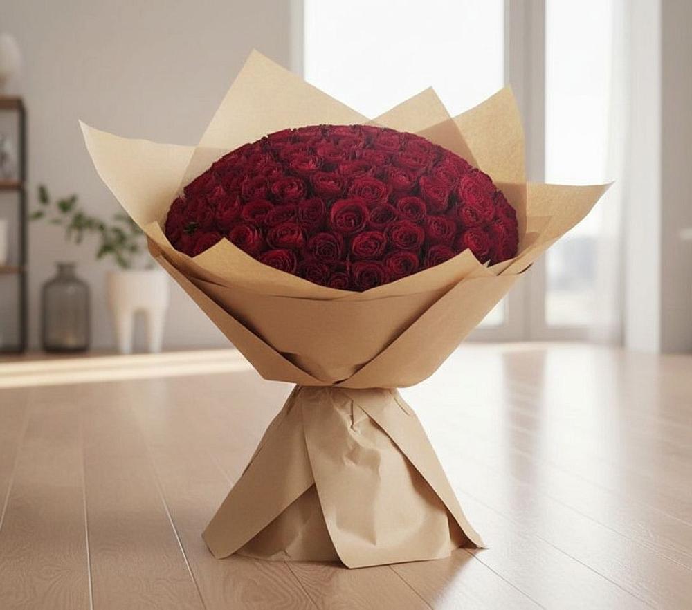 Букет 101 Красная роза в Харланиху-2