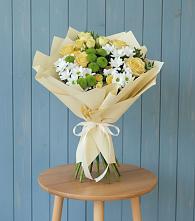 Букет цветов из:  Хризантемы и Розы #REPLACE_PRED# Харланиху-2