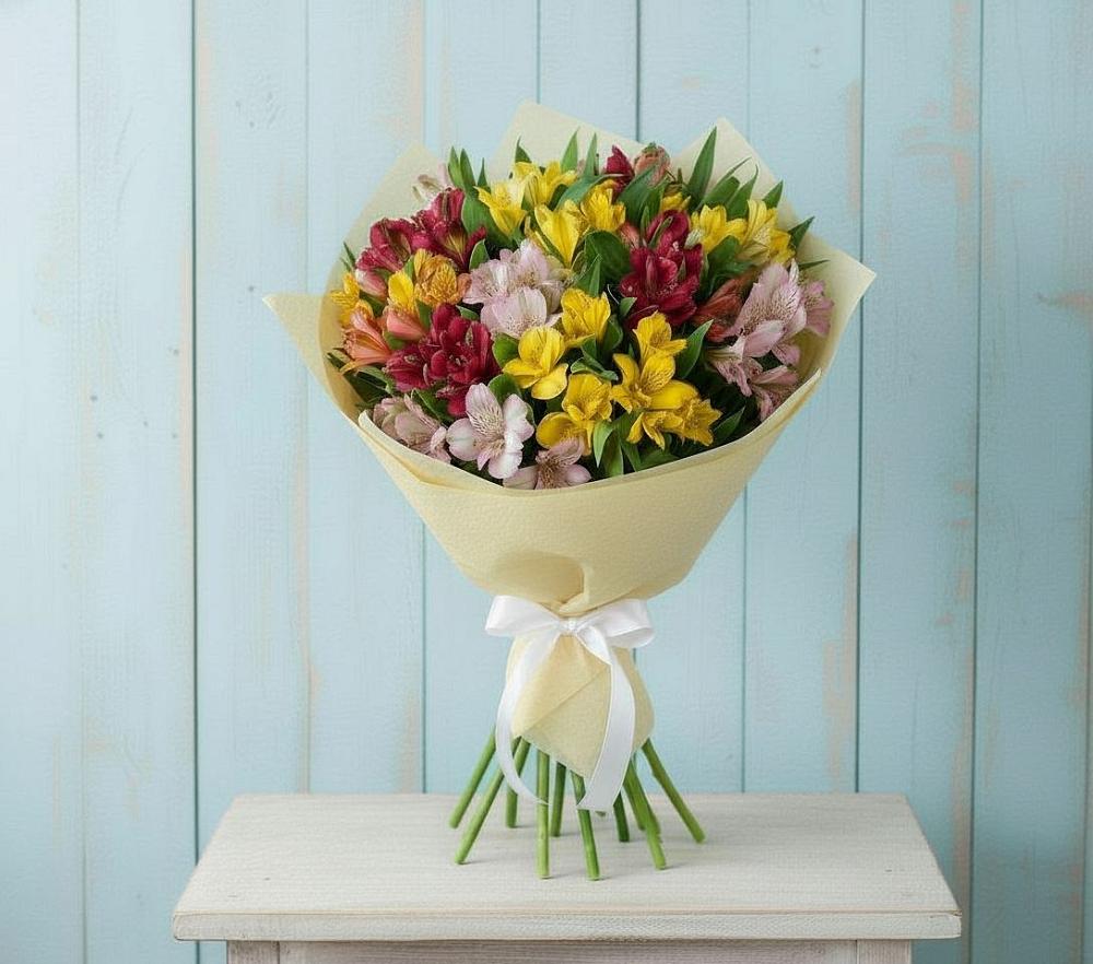 Букет цветов из: Альстромерии в Харланиху-2