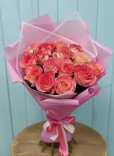 Букет 15 Розовых роз Равель в Харланиху-2