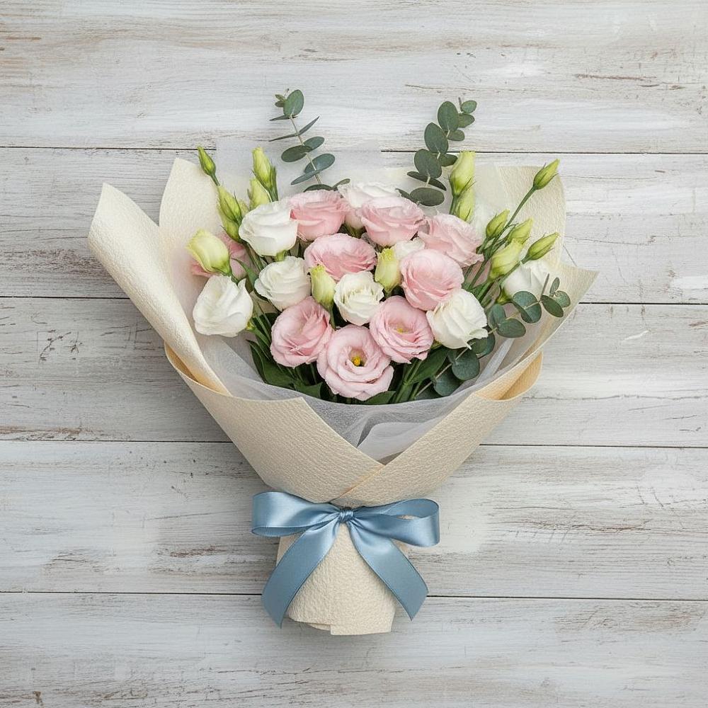 Букет цветов из: Лизиантусы в Харланиху-2